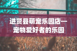 进贤县萌宠乐园店—宠物爱好者的乐园