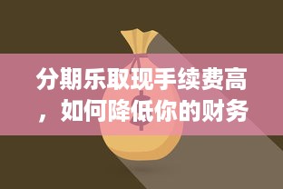 分期乐取现手续费高，如何降低你的财务负担？