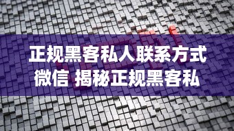 正规黑客私人联系方式微信 揭秘正规黑客私人联系方式微信，真相与风险并存