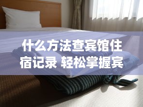 什么方法查宾馆住宿记录 轻松掌握宾馆住宿记录查询方法，出行无忧！