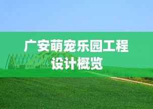 广安萌宠乐园工程设计概览