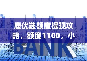 鹿优选额度提现攻略，额度1100，小额度也有大用处