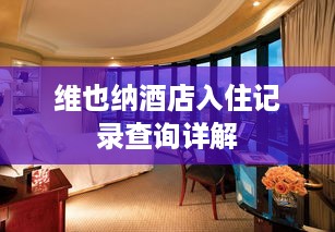 维也纳酒店入住记录查询详解