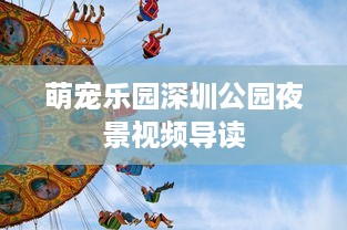 萌宠乐园深圳公园夜景视频导读