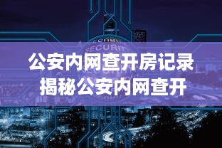 公安内网查开房记录 揭秘公安内网查开房记录，如何保障公民隐私与打击违法犯罪