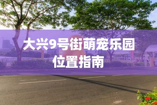 大兴9号街萌宠乐园位置指南