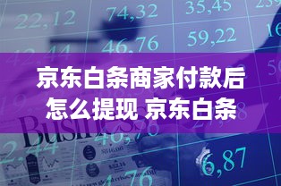 京东白条商家付款后怎么提现 京东白条商家付款后轻松提现指南
