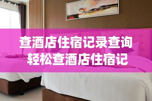 查酒店住宿记录查询 轻松查酒店住宿记录，一表在手，出行无忧！