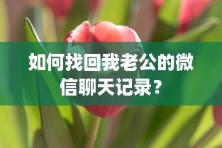 如何找回我老公的微信聊天记录？