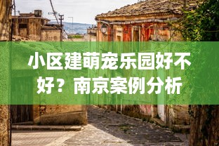 小区建萌宠乐园好不好？南京案例分析
