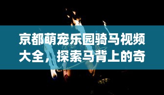 京都萌宠乐园骑马视频大全，探索马背上的奇幻之旅